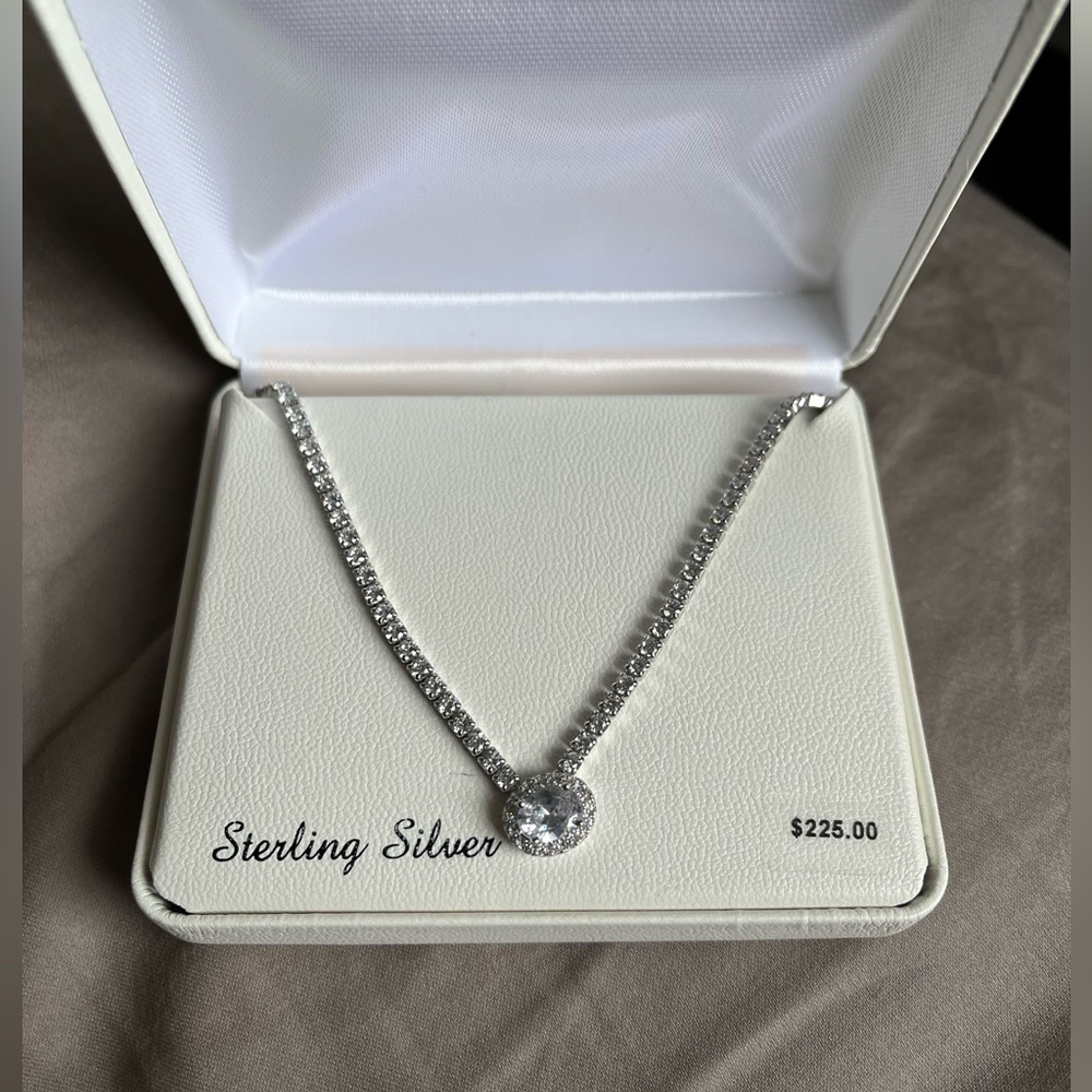 Sterling Silver Cubic Zirconia Necklace